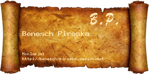 Benesch Piroska névjegykártya