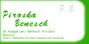 piroska benesch business card